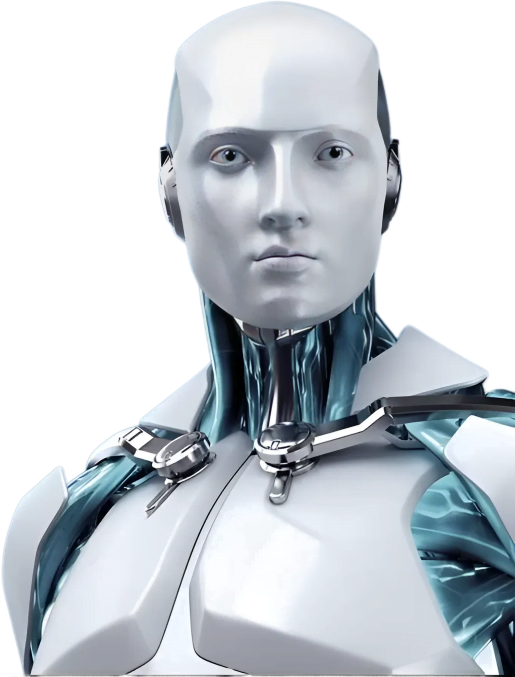 Futuristic security guardian representing digital protection